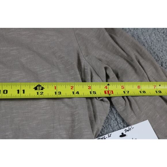 New Pact Organic Womens Small Brown T Shirt Slub Long Sleeve Tee Sample - Picture 6 of 7